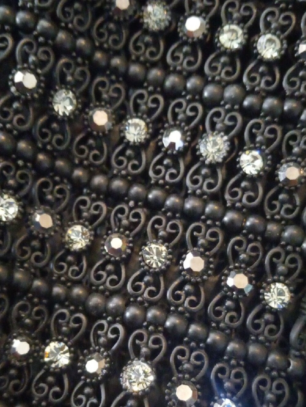 Brighton Black Filigree Multi-Row Bracelet with Clear Stones - Picture 4 of 8